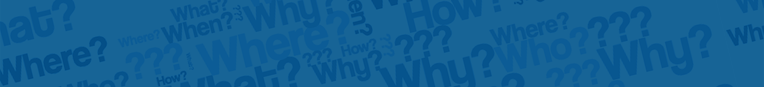 Blue headed with question words overlaid in a darker blue