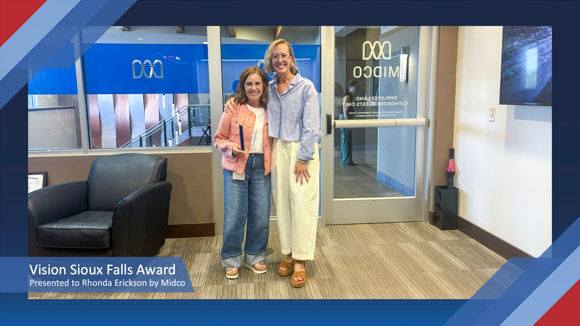 Vision Sioux Falls Award Presented to Rhonda Erickson by Midco