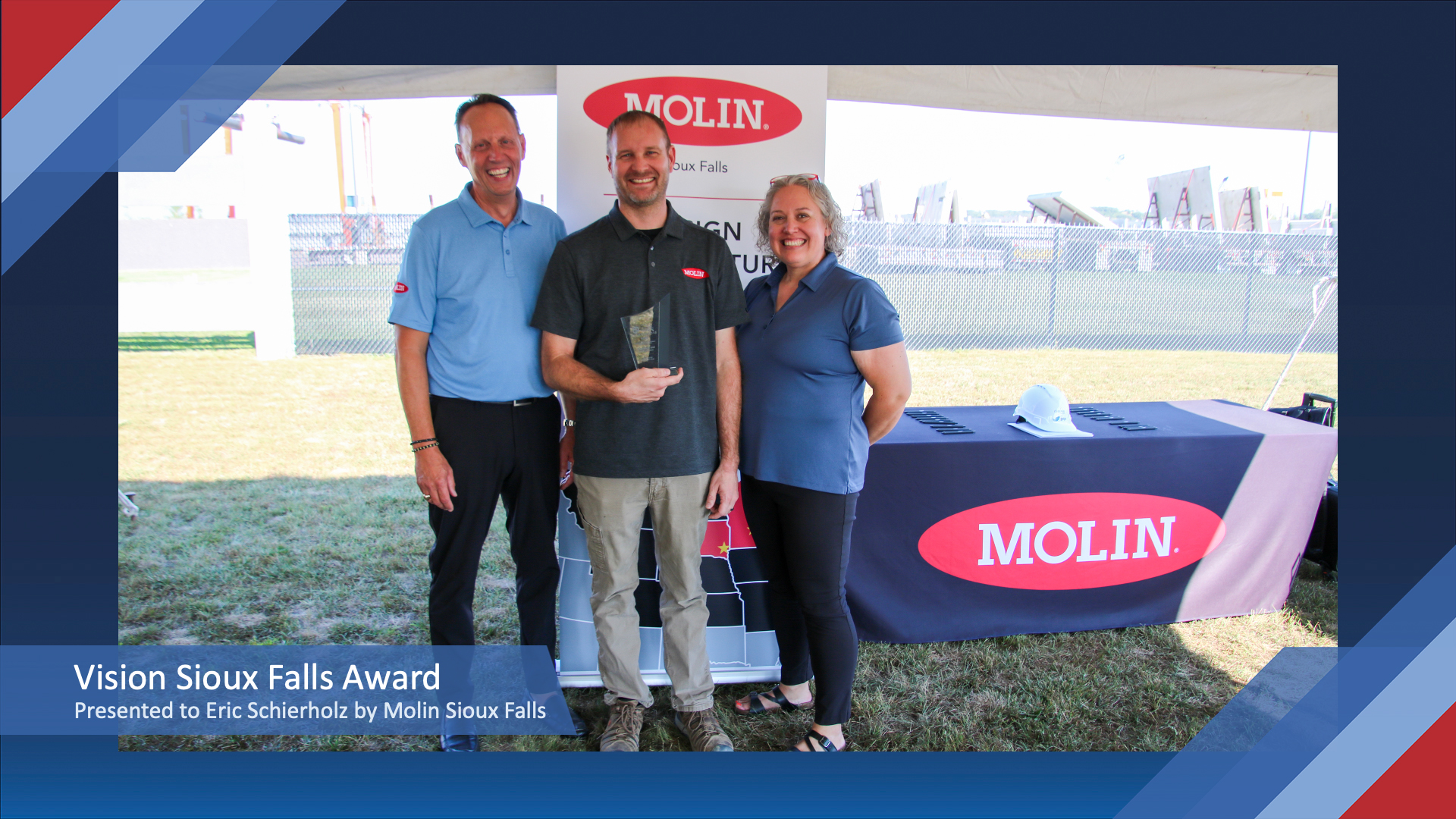 Vision Sioux Falls Award Presented to Eric Schierholz by Molin Sioux Falls