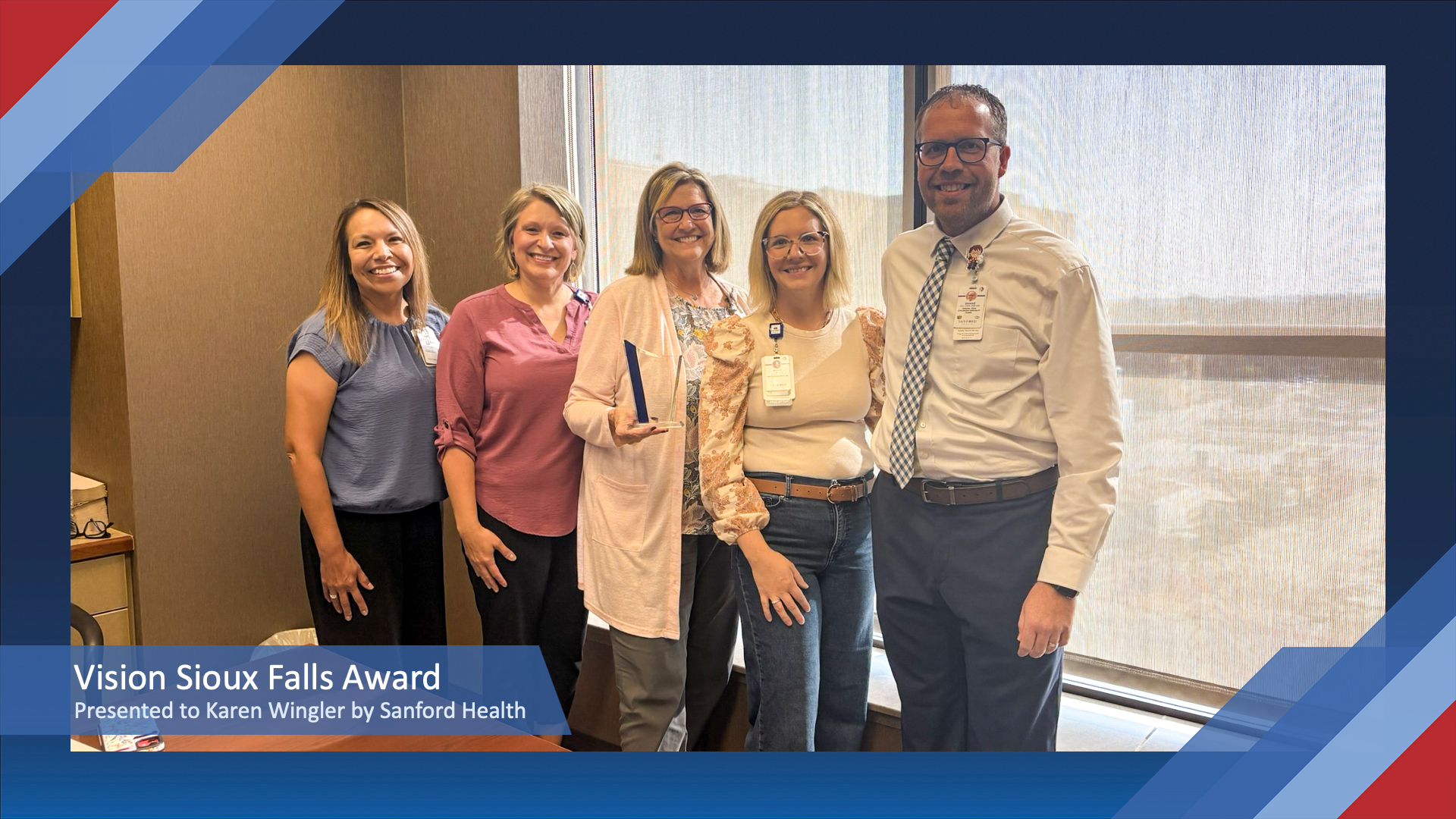 Vision Sioux Falls Award Presented to Karen Wingler by Sanford Health